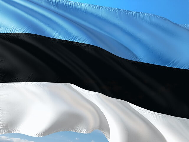 Bandera de Estonia ondeando